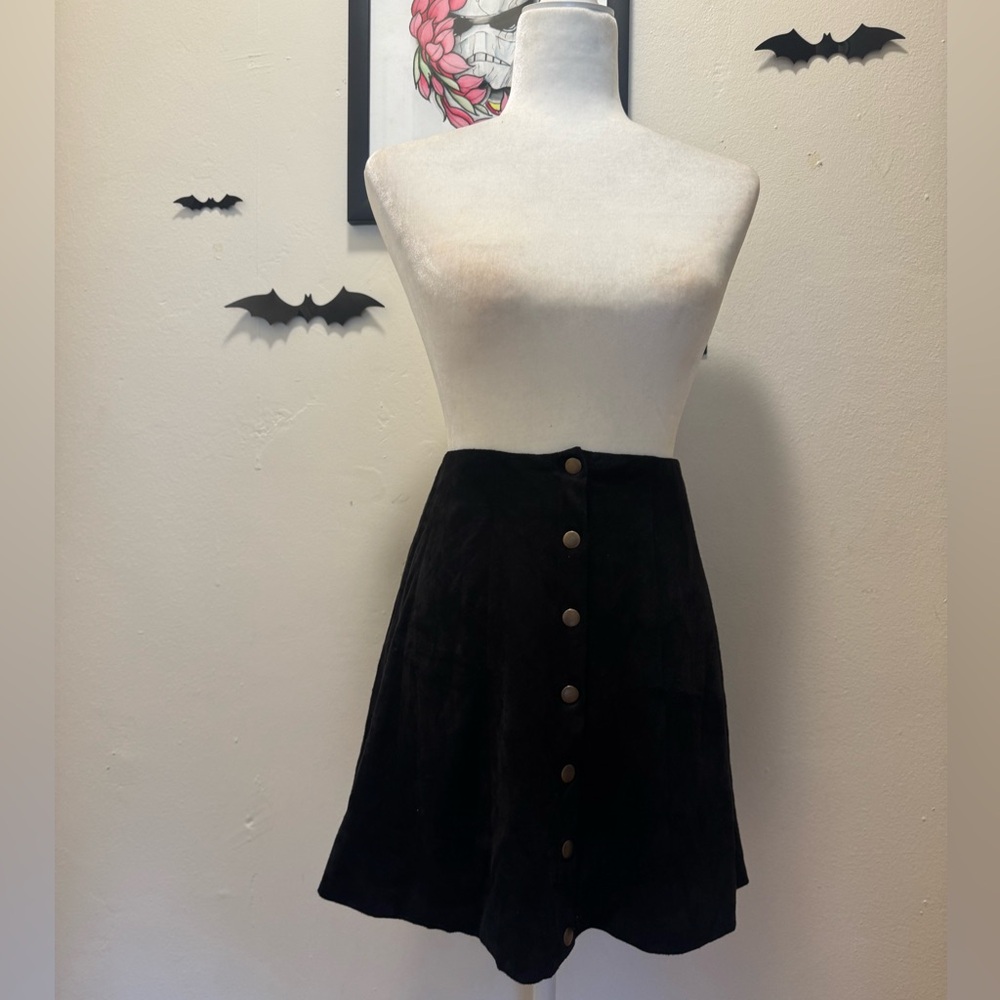NWT Honey Punch Black Button-Down Mini Skirt